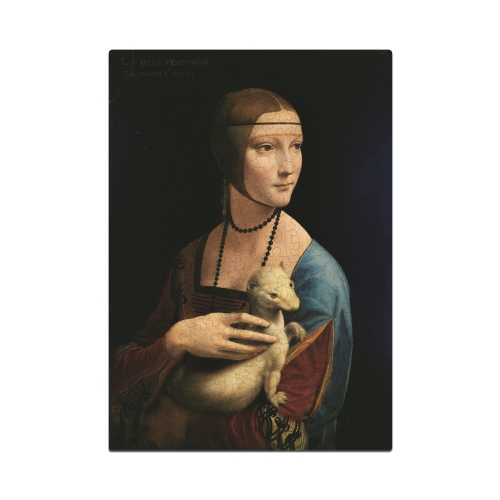 Drewniane puzzle A4 Leonardo da Vinci Dama z gronostajem 170 el.